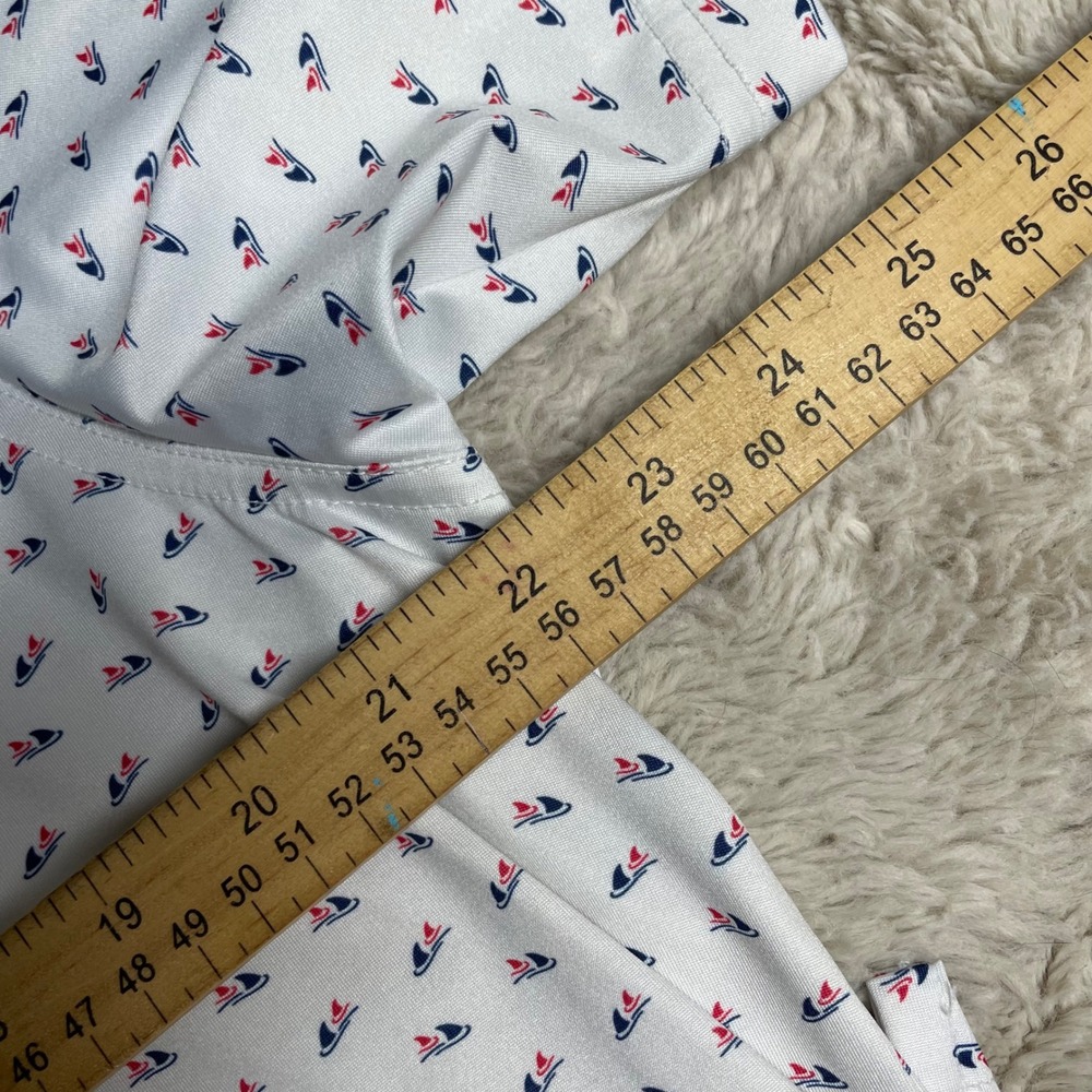 Vineyard Vines Performance Polo Shirt Mens Large White Sailboat Print Golf L - Picture 9 of 10